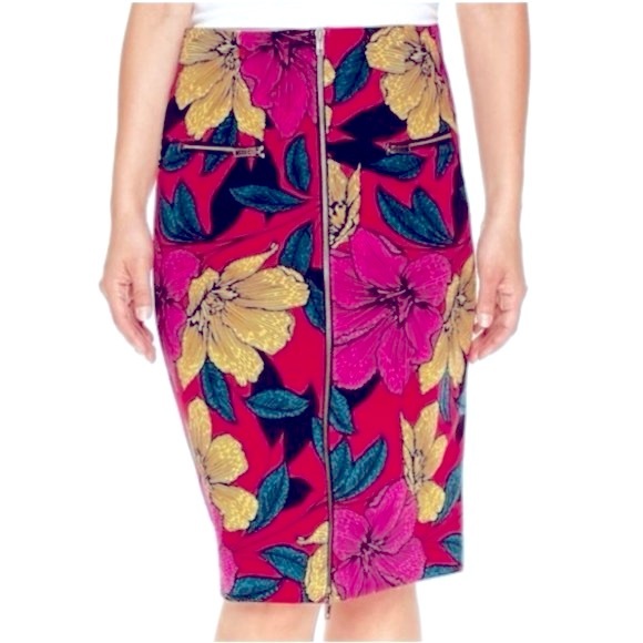 Worthington Dresses & Skirts - Floral Pencil Skirt in Red and Yellow